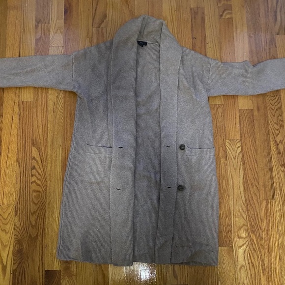 J. Crew Longline Ribbed Belted Cardigan 